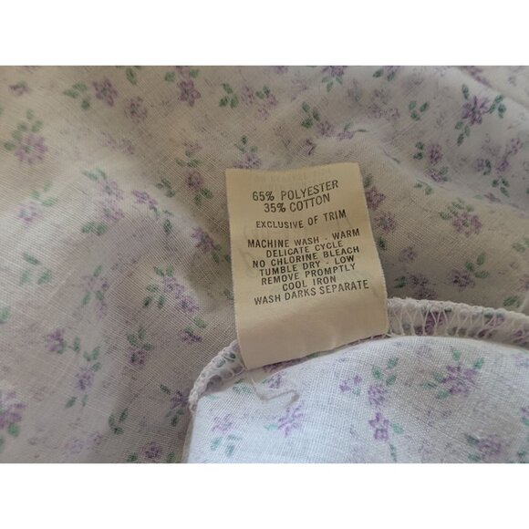 Vintage Dutchmaid Floral Button-Front Short Sleeve Nightgown Scalloped Pockets 2 - Picture 8 of 12